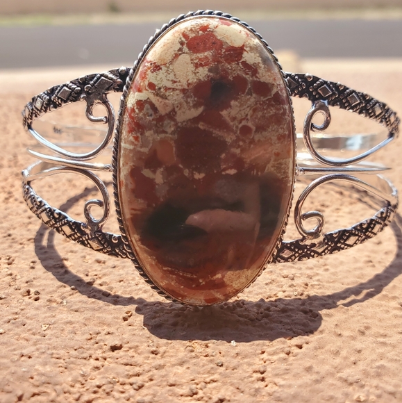 New Jasper 925 Silver Cuff Bracelet. - Picture 5 of 15